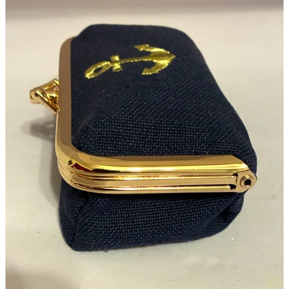 Spartina 449 Blue Gold Anchor Travel Bag Manicure Jewelry Kit Mirror Daufuskie - Picture 4 of 11